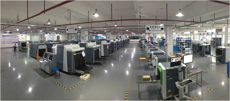 日联科技安检机生产车间一角